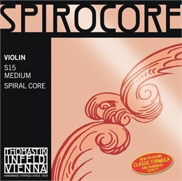 S15 Spirocore Комплект струн для скрипки размером 4/4, среднее натяжение, Thomastik S15