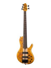 A5-Plus-SC-AOP Artisan Series Бас-гитара 5-струнная, цвет янтарь, с чехлом Cort A5-Plus-SC-AOP
