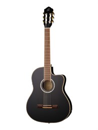 RCE145BK Family Series Pro Классическая гитара, размер 4/4, черная, Ortega RCE145BK