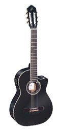 RCE141BK Family Series Pro Классическая гитара со звукоснимателем, размер 4/4, черная, Ortega RCE141BK