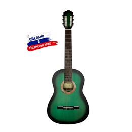 K-Green Гитара классическая, зеленая, Кунгурская Акустика K-Green