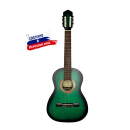 K-Green-3/4 Гитара классическая 3/4, зеленая, Кунгурская Акустика K-Green-3/4