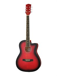 GA-H10-38-RD Акустическая гитара, с вырезом, красная, Smiger GA-H10-38-RD
