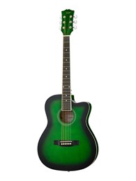 GA-H10-38-GR Акустическая гитара, с вырезом, зеленая, Smiger GA-H10-38-GR