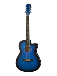 GA-H10-38-BL Акустическая гитара, с вырезом, синяя, Smiger GA-H10-38-BL