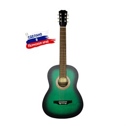 F-Green Гитара акустическая, зеленая, Кунгурская Акустика F-Green