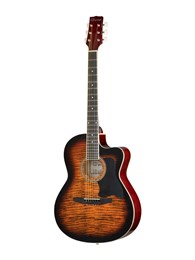 C901T-BS Акустическая гитара, с вырезом, санберст, Caraya C901T-BS