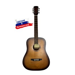 D-Sunburst Гитара акустическая, санберст, Кунгурская Акустика D-Sunburst