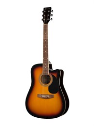 F601-BS Акустическая гитара, с вырезом, санберст, Caraya F601-BS