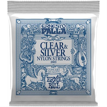 ERNIE BALL 2403 Ernesto Palla Clear&Silver Nylon Medium 28-42 - Струны для классической гитары P02403-2 - фото 10047