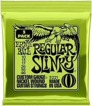 ERNIE BALL 3221 Nickel Wound Slinky Regular 3 Pack 10-46 - Струны для электрогитары P03221_ - фото 10663