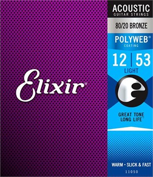 Комплект струн для акустической гитары, Light, бронза 80/20, 12-53, Elixir 11050 POLYWEB 11050 POLYWEB - фото 1215