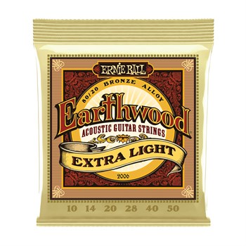 ERNIE BALL 2006 Earthwood 80/20 Bronze Extra Light 10-50 - Струны для акустической гитары P02006 - фото 2675