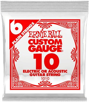 ERNIE BALL 1010 Plain Steel .010 - Струна одиночная для акустической и электрогитары Эрни Болл P01010 - фото 3580