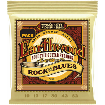 ERNIE BALL 3008 Earthwood 80/20 Bronze Rock&Blues 3 Pack 10-52 - Струны для акустической гитары P03008 - фото 3845