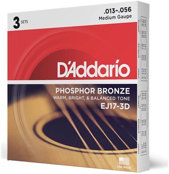 D'ADDARIO EJ17-3D - Струны для акустической гитары EJ17-3D - фото 4586