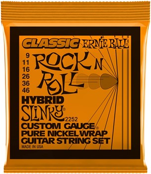 ERNIE BALL 2252 Classic Rock n Roll Pure Nickel Slinky Hybrid 9-46 - Струны для электрогитары P02252 - фото 4721