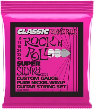 ERNIE BALL 2253 Classic Rock n Roll Pure Nickel Slinky Super 9-42 - Струны для электрогитары P02253 - фото 4722