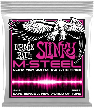 ERNIE BALL 2923 M-Steel Slinky Super 9-42 - Струны для электрогитары P02923 - фото 4743