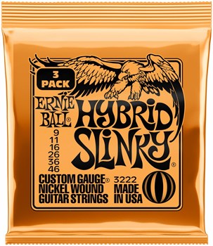 ERNIE BALL 3222 Nickel Wound Slinky Hybrid 3 Pack 9-46 - Струны для электрогитары P03222 - фото 4757