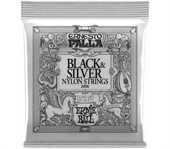 ERNIE BALL 2406 Ernesto Palla Black&Silver Nylon Medium 28-42 - Струны для классической гитары Эрни Болл 2406 - фото 937