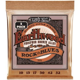 ERNIE BALL 3551 (1 PACK) Earthwood Phosphor Bronze RandB 10-52 - Струны для акустической гитары 3551