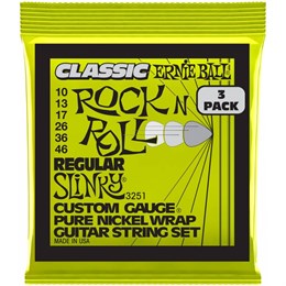 ERNIE BALL 3251 Pure Classic RnR Slinky Regular 3 Pack 10-46 - Струны для электрогитары P03251