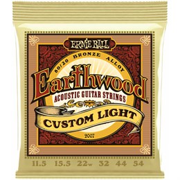 ERNIE BALL 2007 Earthwood 80/20 Bronze Custom Light 11.5-54 - Струны для акустической гитары P02007