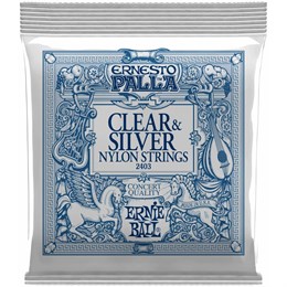 ERNIE BALL 2403 Ernesto Palla Clear&Silver Nylon Medium 28-42 - Струны для классической гитары 2403