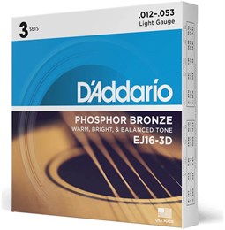 D'ADDARIO EJ16-3D - Струны для акустической гитары EJ16-3D