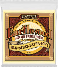 ERNIE BALL 2047 Earthwood Silk & Steel Extra Soft 10-50 - Струны для акустической гитары P02047