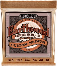 ERNIE BALL 2143 Earthwood Phosphor Bronze Custom Medium 12.5-56 - Струны для акустической гитары P02143