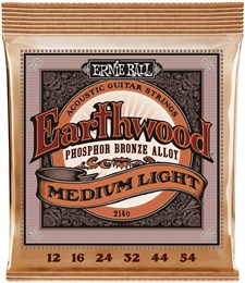 ERNIE BALL 2146 Earthwood Phosphor Bronze Medium Light 12-54 - Струны для акустической гитары P02146