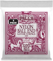 ERNIE BALL 3409 Ernesto Palla Black and Gold Ball End Nylon 3 Pack - Струны для акустической гитары P03409