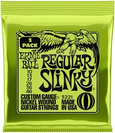 ERNIE BALL 3221 Nickel Wound Slinky Regular 3 Pack 10-46 - Струны для электрогитары P03221