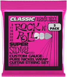 ERNIE BALL 3253 Pure Classic RnR Slinky Super 3 Pack 9-42 - Струны для электрогитары P03253