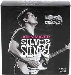 ERNIE BALL 3817 John Mayer Silver Slinky Nickel Wound 10.5-47 (pack 6) - Струны для электрогитары P03817