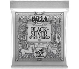 ERNIE BALL 2406 Ernesto Palla Black&Silver Nylon Medium 28-42 - Струны для классической гитары Эрни Болл 2406